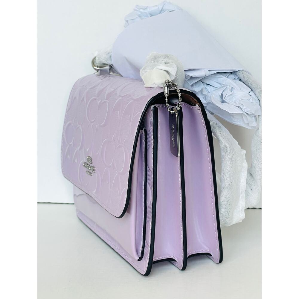 Coach Mini Klare Violet Patent Crossbody Bag CDB11 - Picture 5 of 12